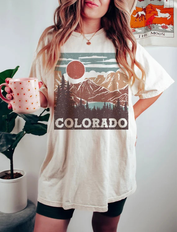 Colorado Tee Colorado Graphic Tee Rocky Mountains Colorado - Etsy | Etsy (US)