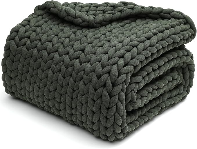 YnM Weighted Blanket, Handmade Chunky Knitted Design, Soft and Cozy, Temperature Regulating and B... | Amazon (US)