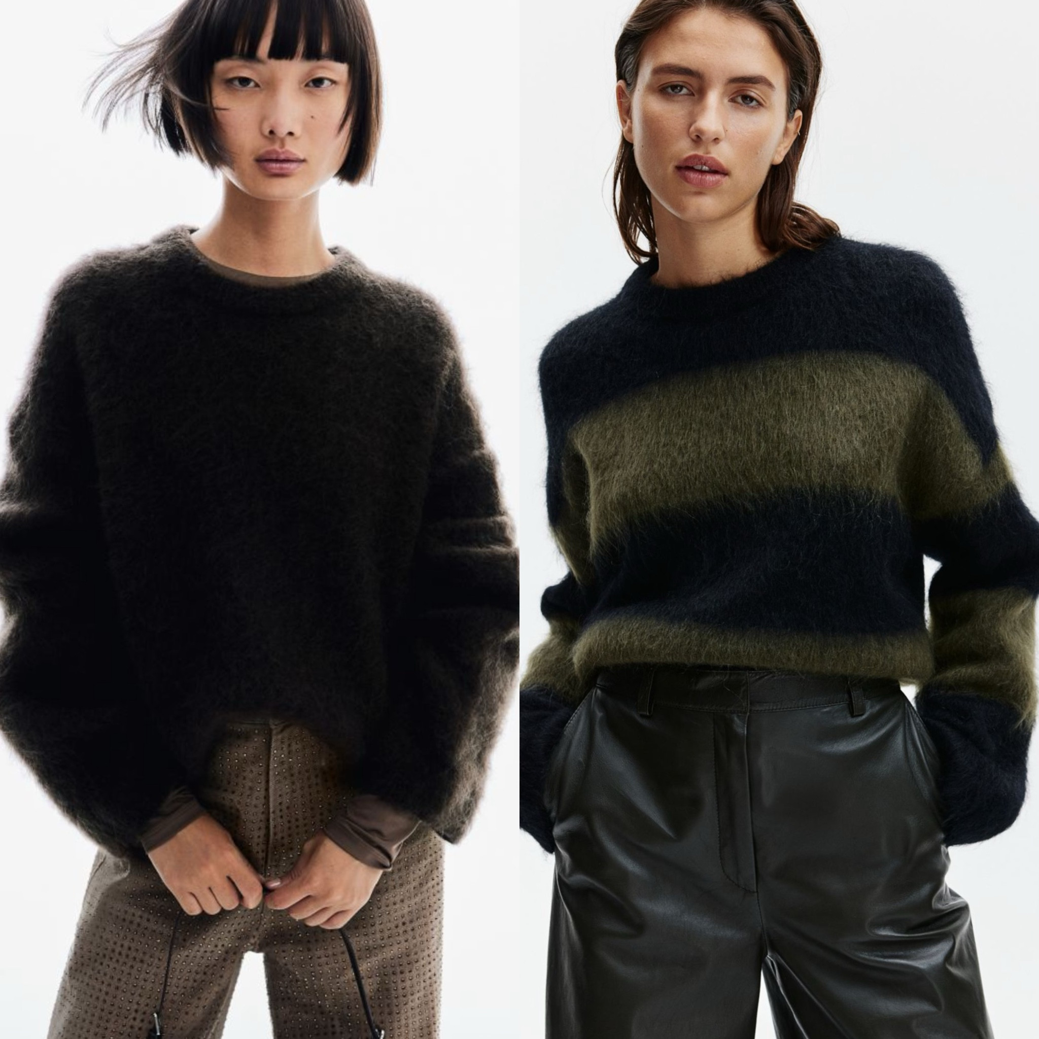 Two new colours in my favourite mohair jumpers 🤎🖤💚