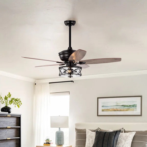 52'' Melora 5 - Blade Chandelier Ceiling Fan with Remote Control and Light Kit Included | Wayfair North America