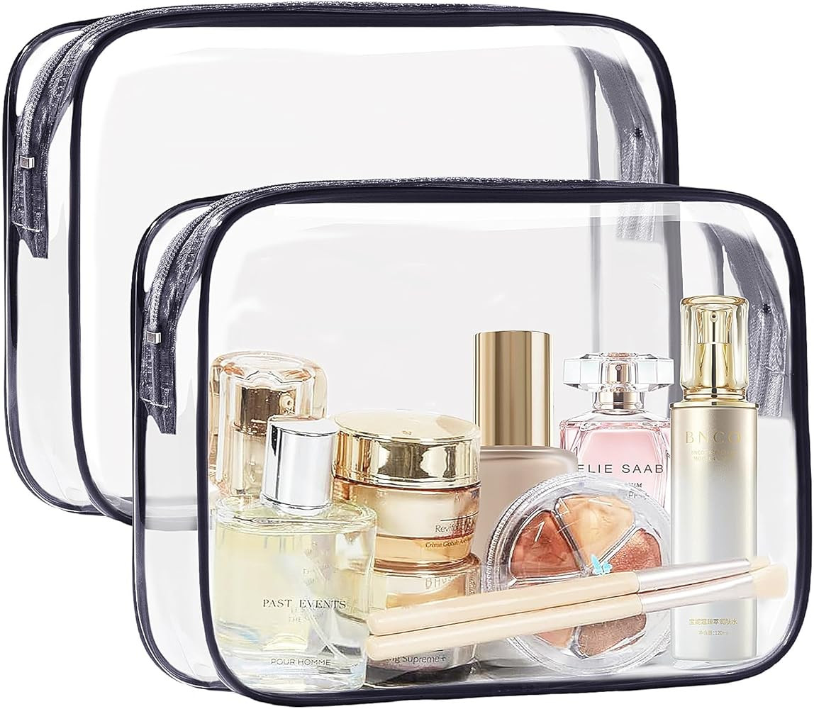 COSHAYSOO Sunscreen Bag Clear Makeup Toiletry Pouch Beach Vacation Essentials for Women Teen Girl... | Amazon (US)