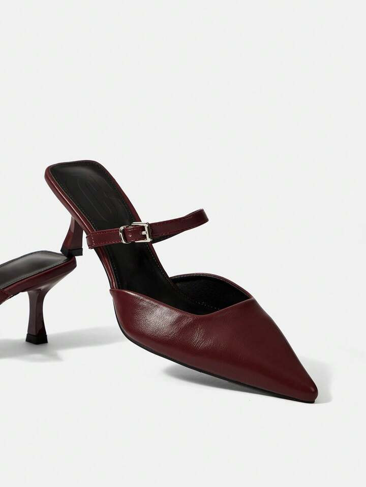 CUCCOO BIZCHIC Ls-311-4 Wine Red Ladies' Pointed Toe High Heels For Summer Graduation Heels Prom ... | SHEIN