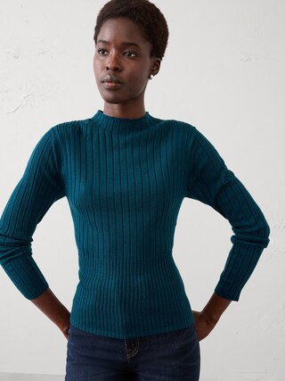 Merino Wool Ribbed Sweater | Banana Republic Factory