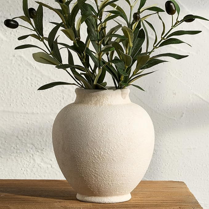 Ceramic Flower Vase, Flower Vase Rustic Farmhouse Decorative Vase Floral Pottery Vases for Home D... | Amazon (US)