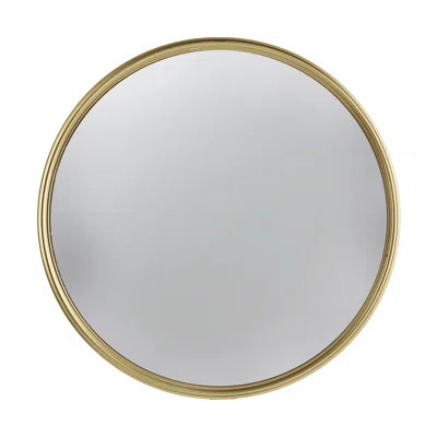Convex Gold Mirror For Bedroom Vanity - Wood & Metal Rimmed Hallway | Wayfair North America