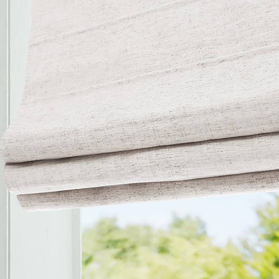 DEJAVU Cordless Linen Roman Shades for Windows, Washable Lined Fabric Roman Window Shades, Custom... | Amazon (US)