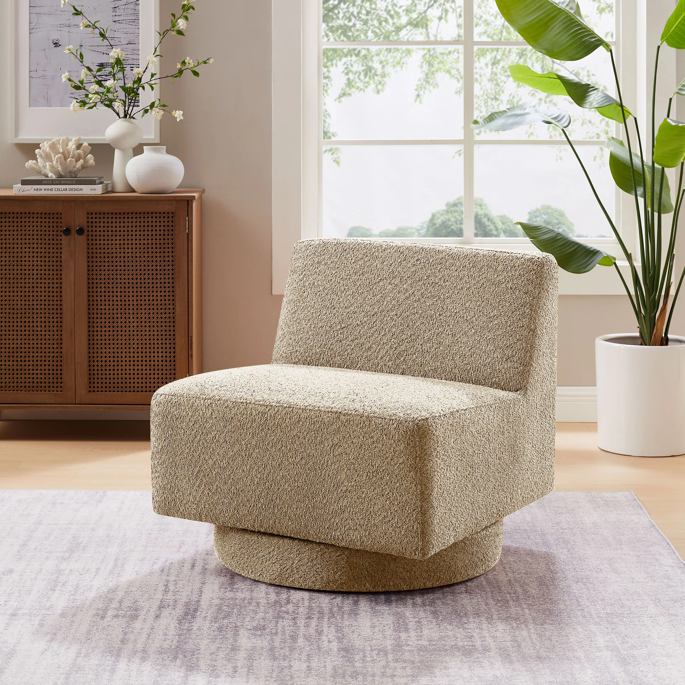 Mercer41 Mirash Upholstered Swivel Slipper Chair | Wayfair | Wayfair North America