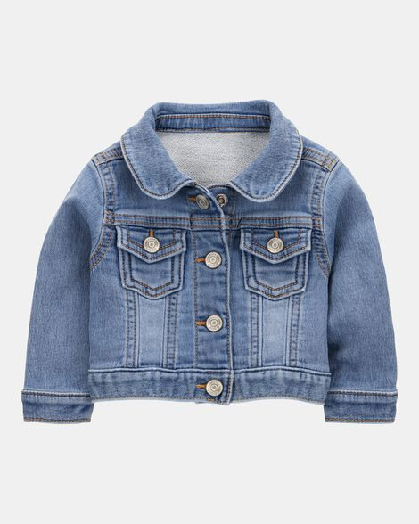 Baby Girl Denim Knit-Like Jacket - Medium Wash - OshKosh B'gosh | Carter's | Carter's Inc