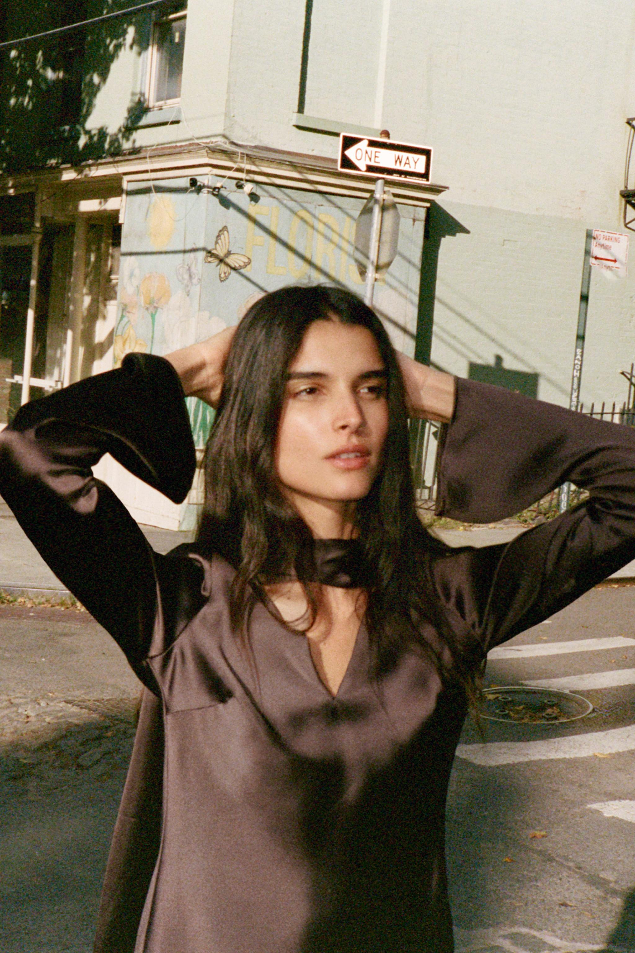 SATIN EFFECT SCARF DRESS | Zara US