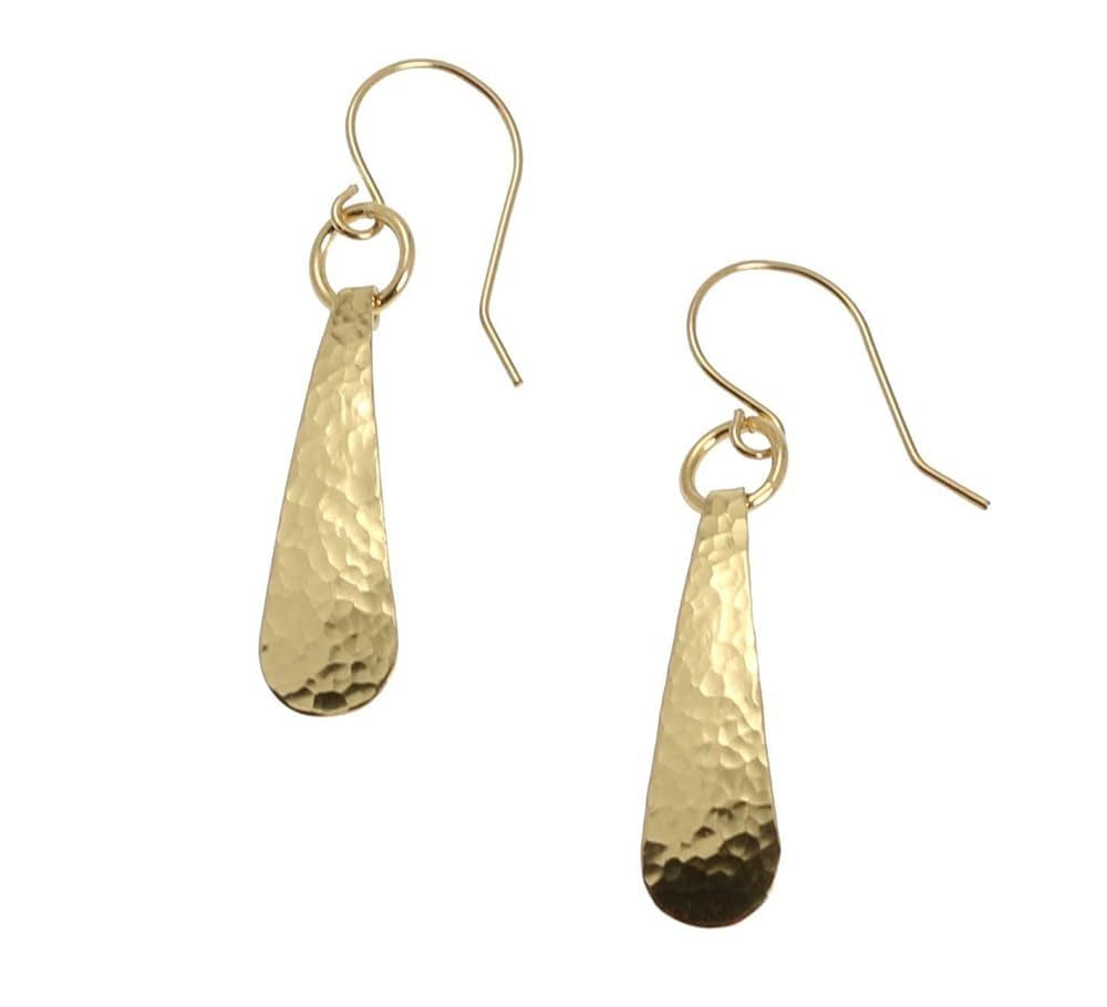 Mini Hammered Nu Gold Brass Tear Drop Earrings | Amazon (US)