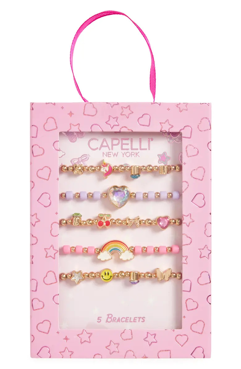 Kids' 5-Pack Assorted Stretch Bracelet Boxed Set | Nordstrom