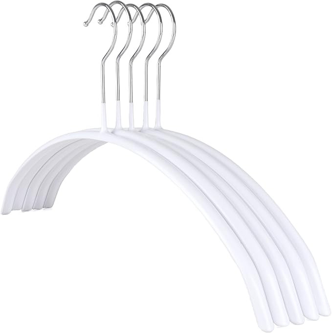 The Hanger Store 10 White Non Slip Rubber Coat Hangers, Metal Clothes Hangers Perfect for Knitwea... | Amazon (UK)