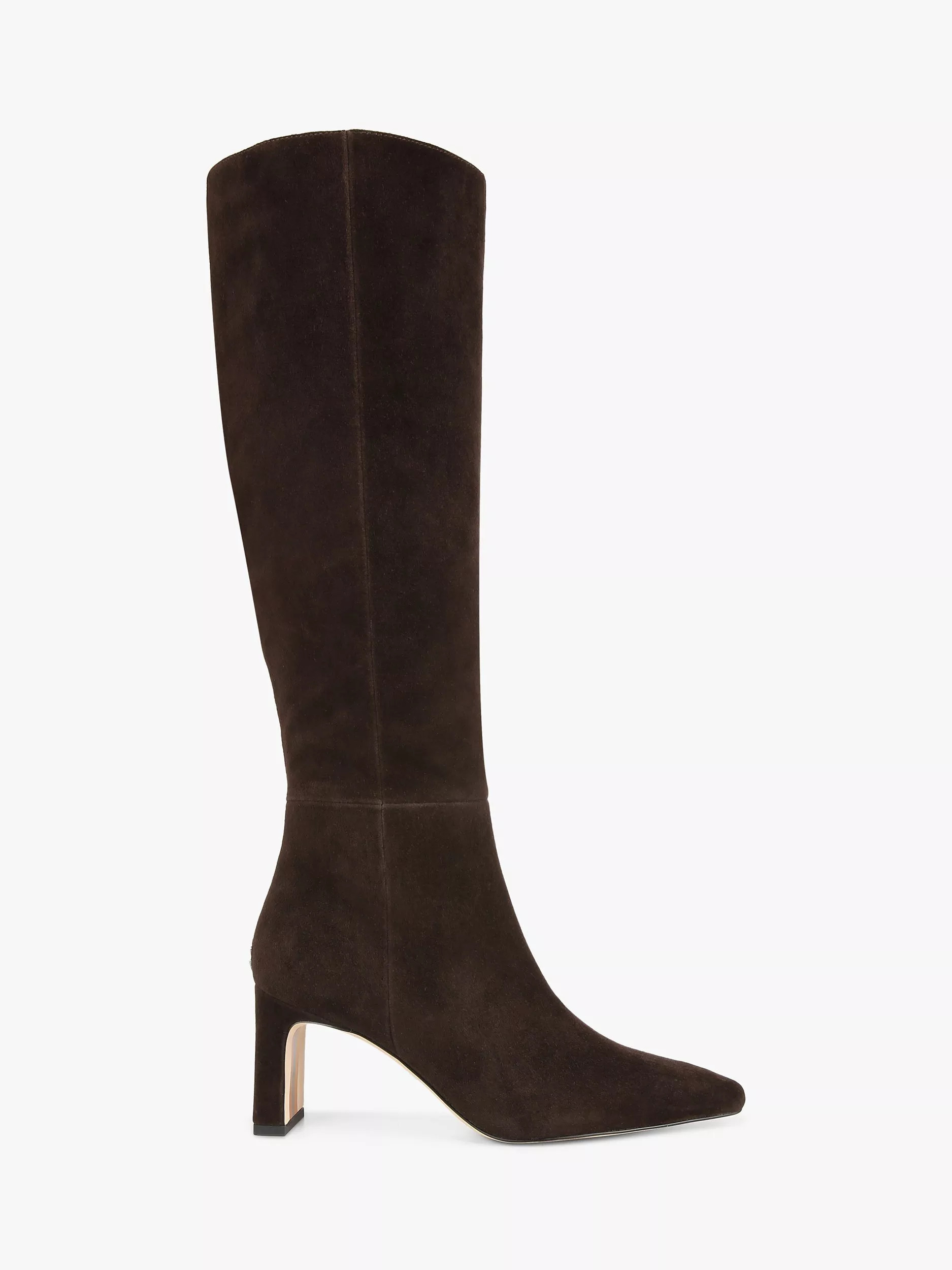 Sam Edelman Sylvia Suede Knee High Boots, Chocolate Brown | John Lewis (UK)