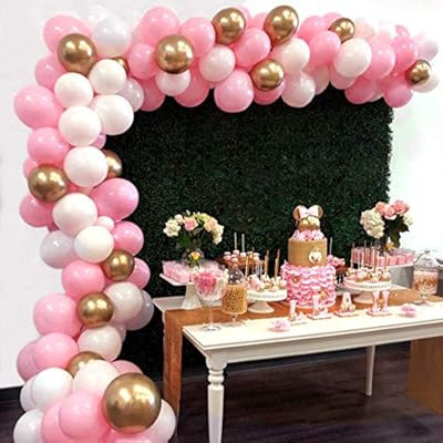 Balloon Garland Arch Kit 16Ft Long 112pcs Pink White Gold Balloons Pack for Girl Birthday Baby Sh... | Amazon (US)