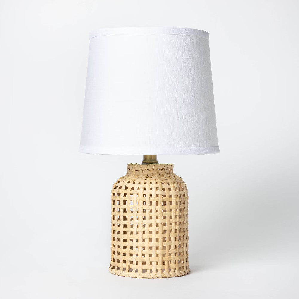 Cylinder Rattan Accent Lamp Brown - Threshold | Target