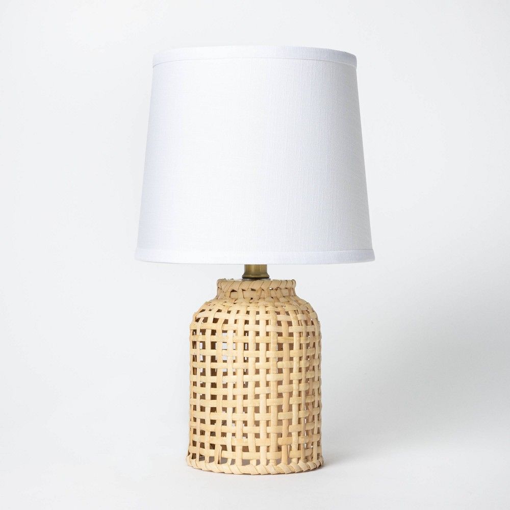 Cylinder Rattan Accent Lamp Brown - Threshold | Target