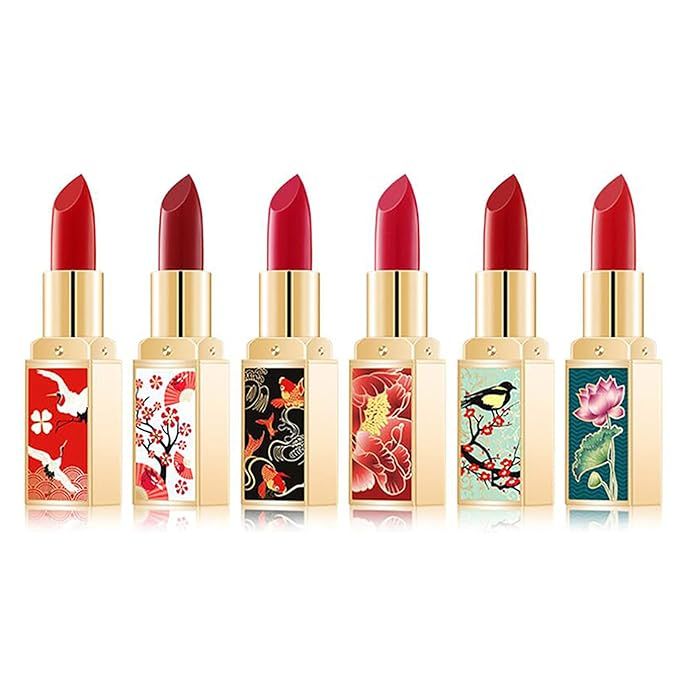 Ownest 6 Colors China style Matte Lipstick Set, Long Lasting Moisturizing Non-Marking, Waterproof... | Amazon (US)