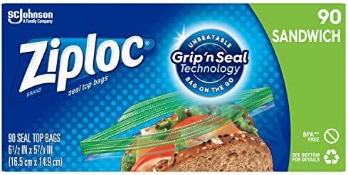 Ziploc Sandwich and Snack Bags for On the Go Freshness, Grip 'n Seal Technology for Easier Grip, Ope | Amazon (US)
