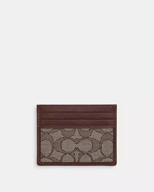 Slim Id Card Case In Signature Jacquard | Coach Outlet US