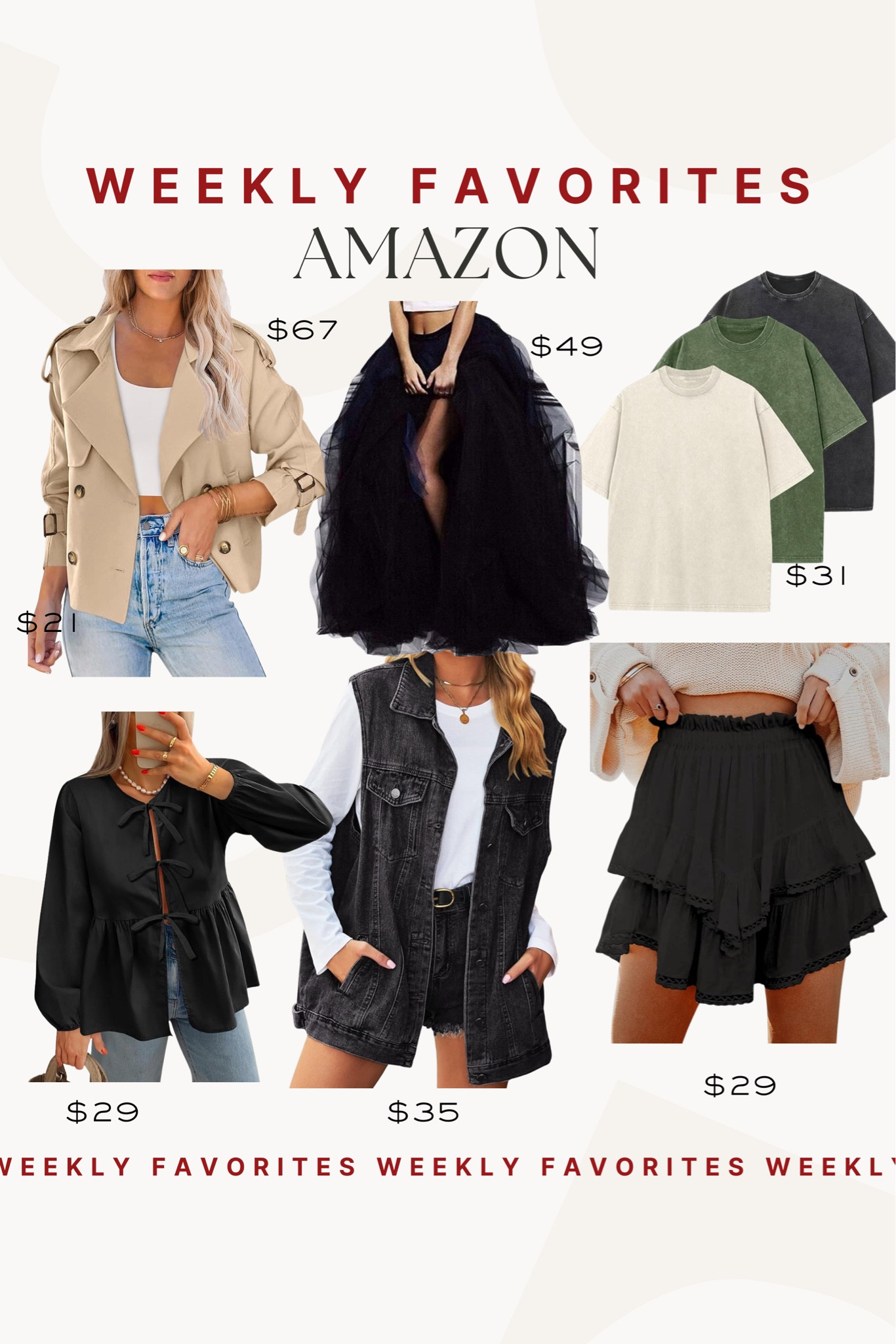 Rounding up this weeks Amazon favorites! So many cute styles that are perfect for your fall wardrobe! 

Weekly favorites, Amazon finds, Amazon fashion, Amazon tshirts, Amazon skirts, gown skirt, Amazon shirts 

#LTKFindsUnder50 #LTKSeasonal #LTKFindsUnder100
