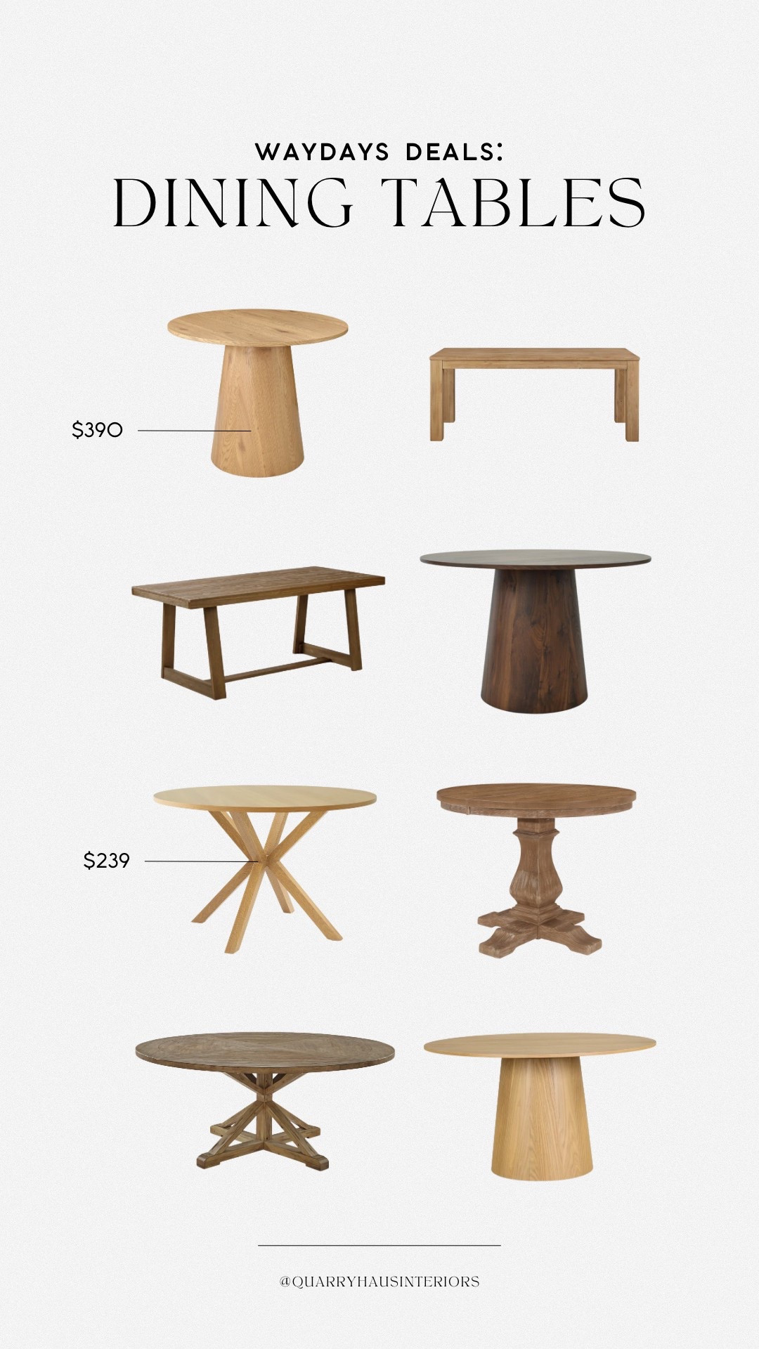 WAYDAY is going on now and ends TOMORROW! Shop my favorite dining tables here on major sale!

Dining room furniture table modern traditional round rectangle budget friendlyy

#LTKHome #LTKSaleAlert