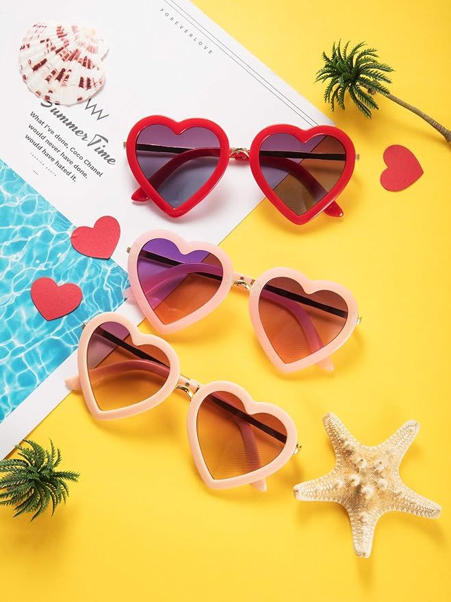 Kids Heart Shaped Sunglasses for Toddler Girls | Amazon (US)