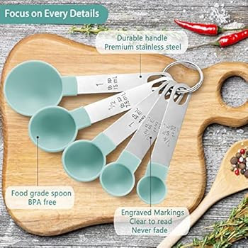 Measuring Cups and Spoons Set of 10 Pieces，Nesting Measure Cups with Stainless Steel Handle，f... | Amazon (US)
