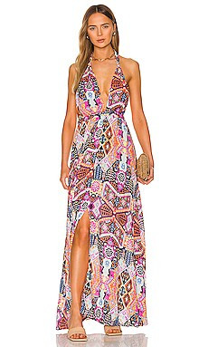 Luli Fama Maracuya Kisses Deep Plunge Maxi Dress in Multicolor from Revolve.com | Revolve Clothing (Global)