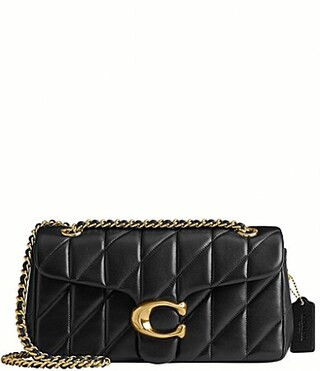 COACH Tabby 26 Quilted Leather Chain Shoulder Bag - Black/Gold | Dillard's