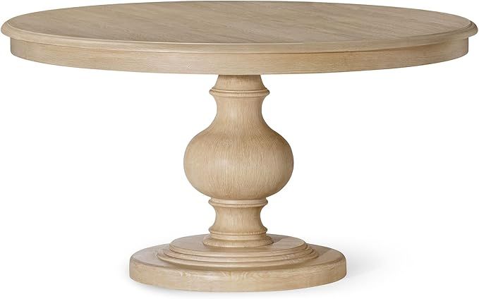 Maven Lane Zola Traditional Large Round Circle Wooden Pedestal Dining Table for Modern Kitchen, B... | Amazon (US)