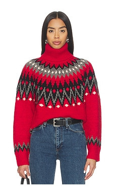 Polo Ralph Lauren Fair Isle Wool Blend Turtleneck Sweater in Fireside Red Multi from Revolve.com | Revolve Clothing (Global)
