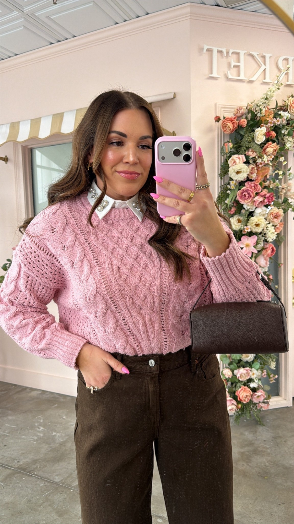 curvy midsize Valentine light pink and chocolate brown look! wearing size large in pink sweater and size 30 in denim 

#LTKValentine #LTKSeasonal #LTKMidsize