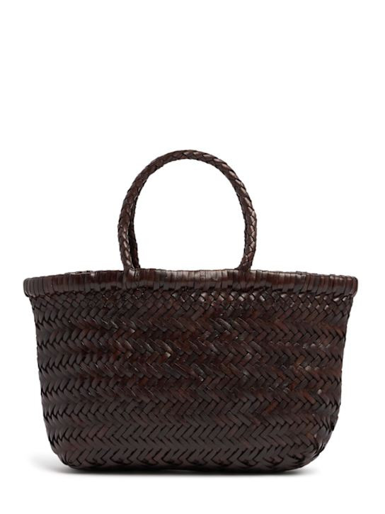 Mini Flat Gora leather basket bag | Luisaviaroma