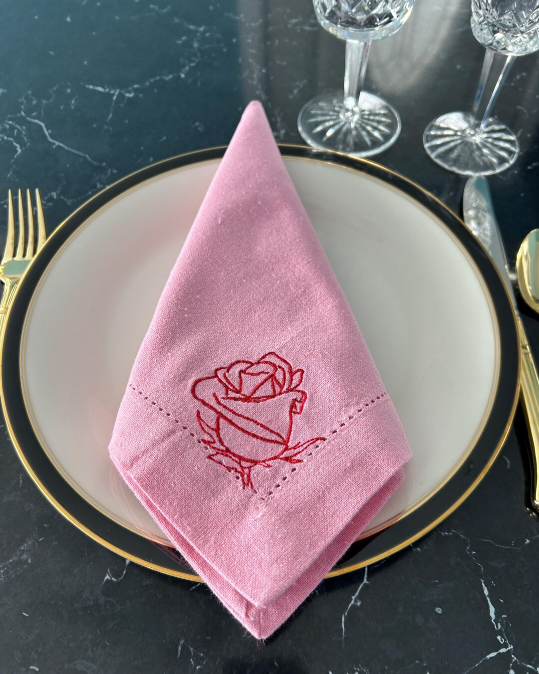 Rose Napkins/anniversary Party Decor/wedding Napkins/love/valentines Gifts/valentine Dinner/date ... | Etsy (US)