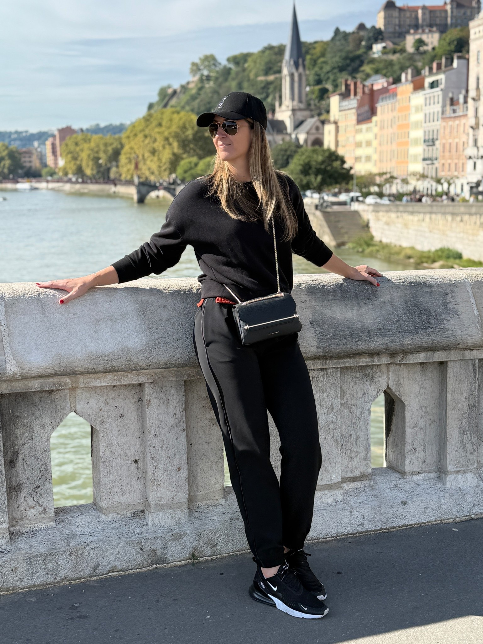 This pullover and jogger combo was  perfect for a big day walking around Lyon.

I love how buttery soft this sweatshirt is and the cropped length offers a more polished look. Runs slightly large. I’m wearing a size S.

My joggers are no longer available but linked similar styles I love as much all currently 30% off (Best part? Inclusive sizing for petite, tall and extended sizes available!) Run TTS.

Lastly, this bag can be worn over your shoulder when you double the chain or as a crossbody seen here. It’s “mini” but quite roomy! Excellent for travel.

#LTKSaleAlert #LTKTravel #LTKOver40