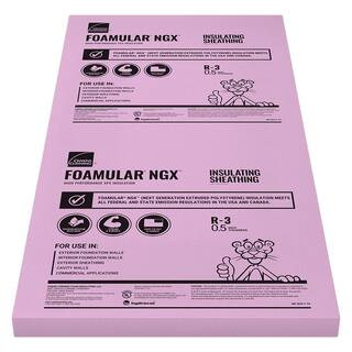 FOAMULAR NGX Insulating Sheathing 0.5 in. x 4 ft. x 8 ft. SE R-3 XPS Rigid Foam Board Insulation | The Home Depot