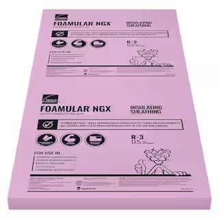 FOAMULAR NGX Insulating Sheathing 0.5 in. x 4 ft. x 8 ft. SE R-3 XPS Rigid Foam Board Insulation | The Home Depot