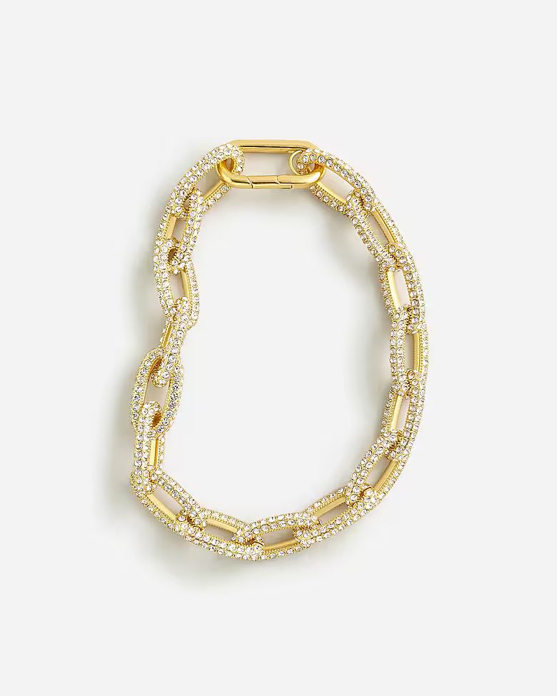 Chainlink necklace with pavé crystals | J.Crew US