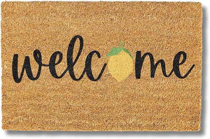 Natural Coir Doormat with Non-Slip Backing - Outdoor/Indoor - Welcome Mats - Natural - Warm Greet... | Amazon (US)