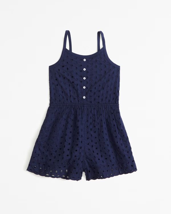 embroidered cutwork romper | Abercrombie & Fitch (US)