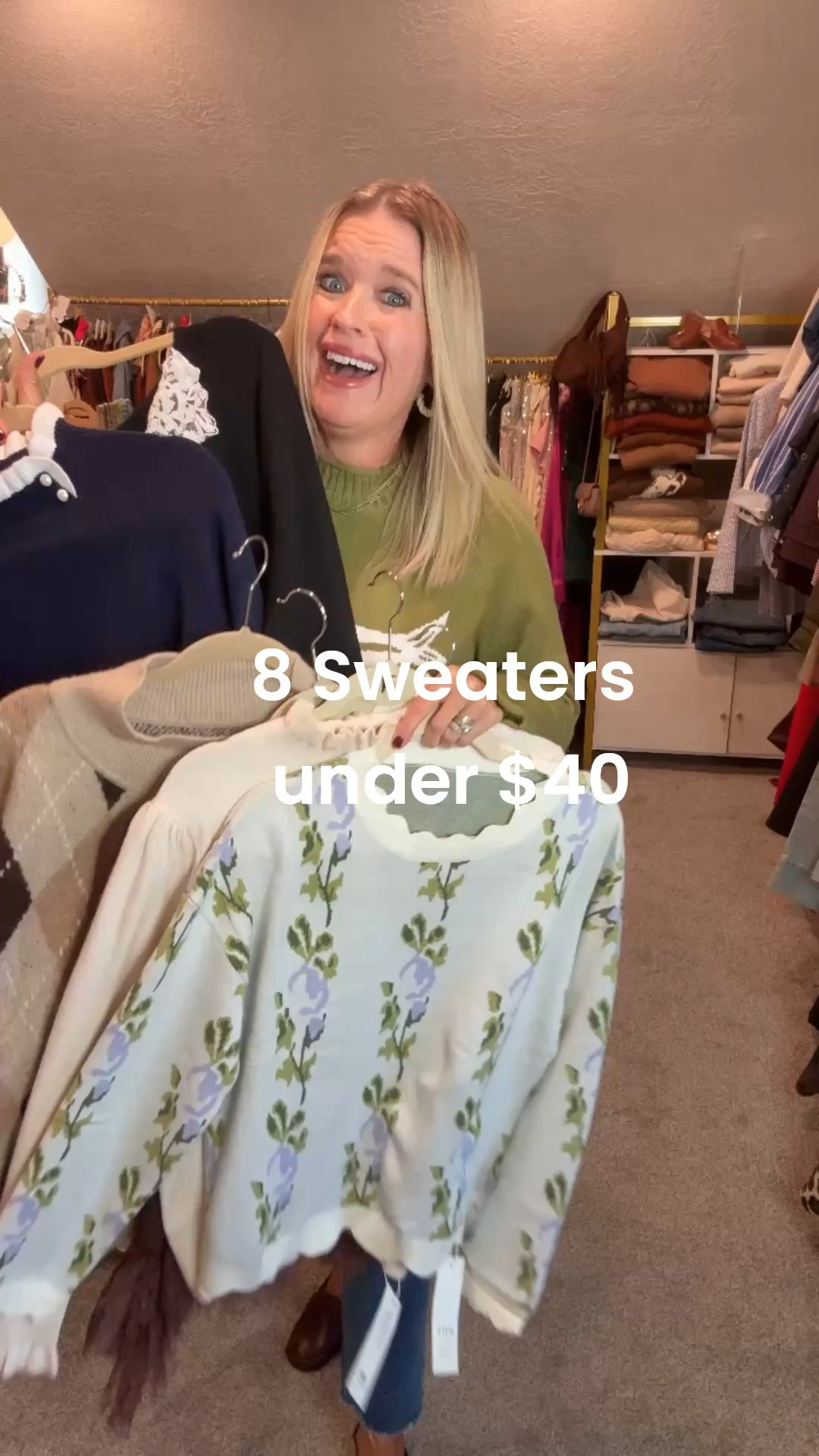 8 sweaters under $

Giving you the Anthro & Tuckernuck vibes..

Fall sweaters and jeans are a closet staple..

Here are 8
Sweaters that add a little something extra… 

You’ll love and wear all season long 

-Fish
-Scallop trim floral 
- Ruffle turtleneck puff sleeve
-Brown crew neck with lace
-Navy with ruffle and pearl detail 
- chenille flowers
-black lace v neck
-argyle oversized sweater

All are available in other color options and I am wearing a med in all 

- jeans are Mother straight leg jean raw hem tts in 27

Hoop earring Julie Vos

Loafers and cap toe Mary Jane’s

#LTKgrwm #LTKOver40 #LTKSaleAlert