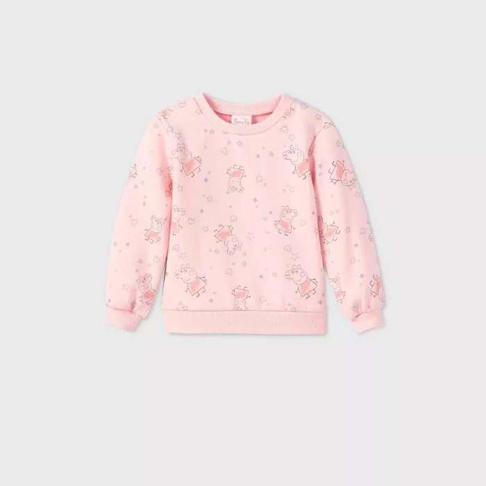 Toddler Girls' Peppa Pig Fleece Pullover Sweater - Pink | Target