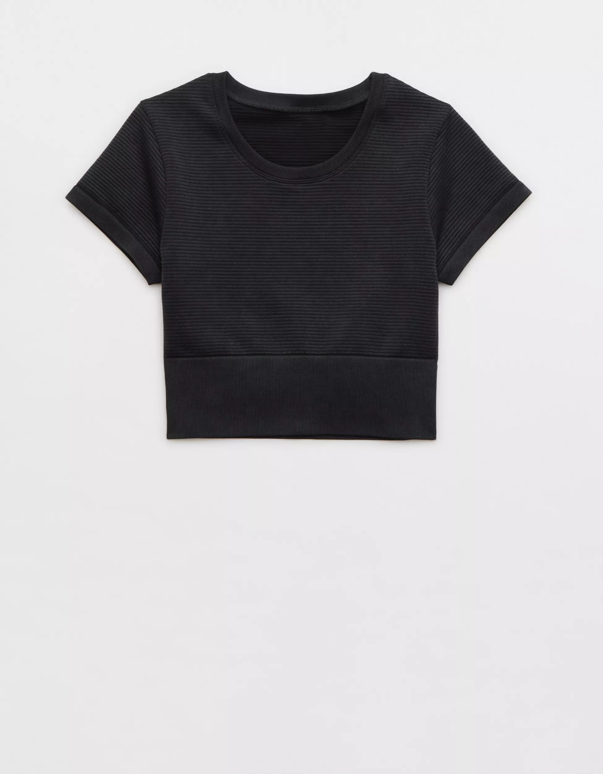 OFFLINE By Aerie Totally! Textured Seamless Cropped T-Shirt | Aerie