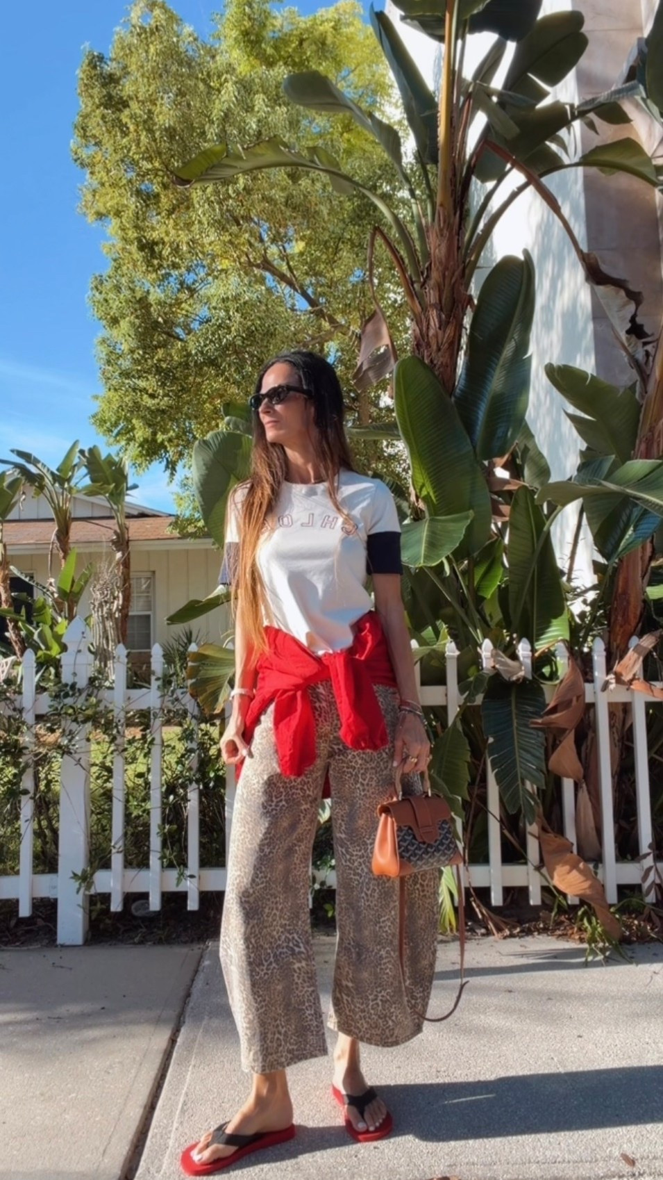 Running errands…but obviously the outfit had to run a little wild. 🐆❤️

The cutest on-trend cropped barrel pants in leopard, paired with a Chloé ringer tee, a pop of red, The Row designer flops and—of course—my Goyard bag. Casual errands, but make them fashion. 😎

#ErrandStyle #LeopardPrint #DesignerStyle #EverydayOutfit #nicolecoleestyle

#LTKdayinmylife #LTKgrwm #LTKootd