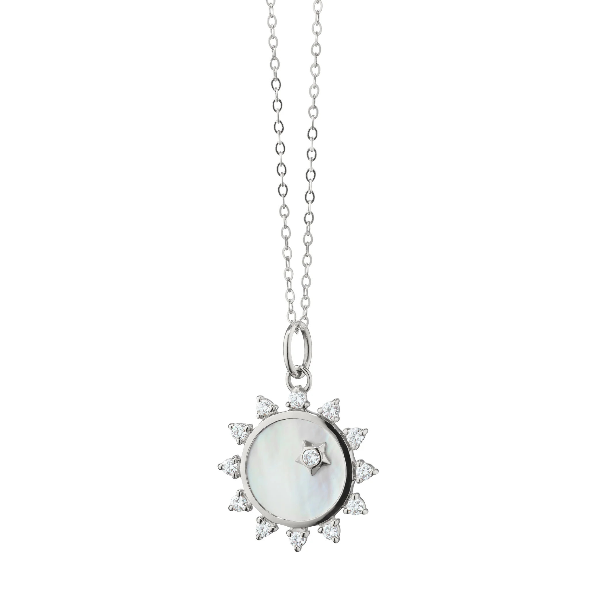 Mini Mother of Pearl Sapphire "Happiness" Sun Charm | Monica Rich Kosann