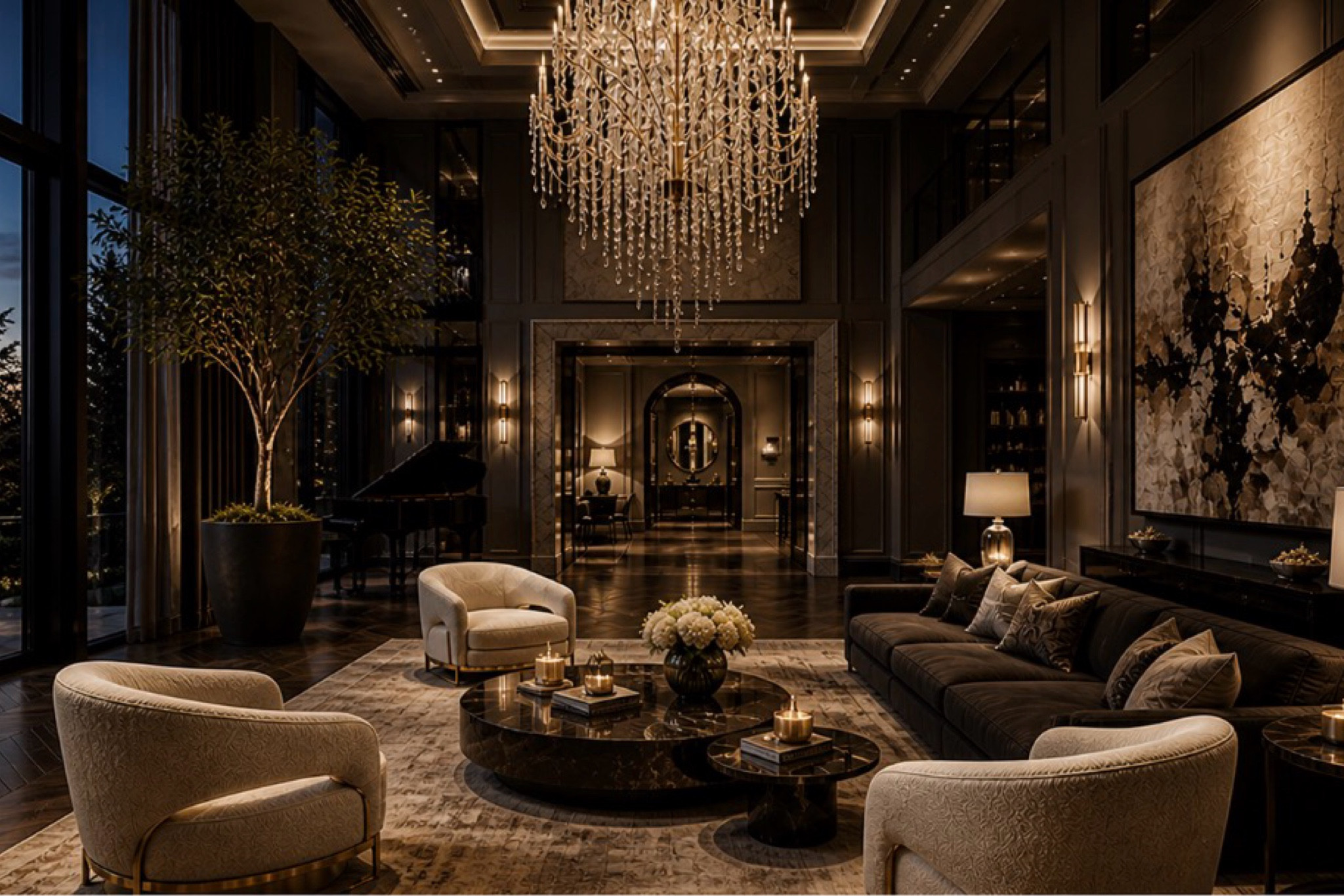 When the lighting is right, everything else follows.

A room defined by depth, scale, and presence—where the chandelier doesn’t just illuminate, it commands. Every surface absorbs and reflects just enough light to create contrast, clarity, and intention.

The seating is sculpted, the materials are grounded, and the art carries weight. Nothing here is accidental.

This is what elevated living looks like when it’s curated at the highest level.
Shop the details.

Would you choose the open estate feel or this more intimate setting?

#luxurylivingroom
#darkinteriors
#highenddesign
#statementchandelier
#modernluxuryhome
#ltkhome
#interiordesignluxury
#milliondollarhomes
#luxurydecor
#curatedspaces
#designerinteriors
#opulentliving
#homedecorideas
#interiorinspo
#luxurylifestyle

#LTKHome #LTKvlog