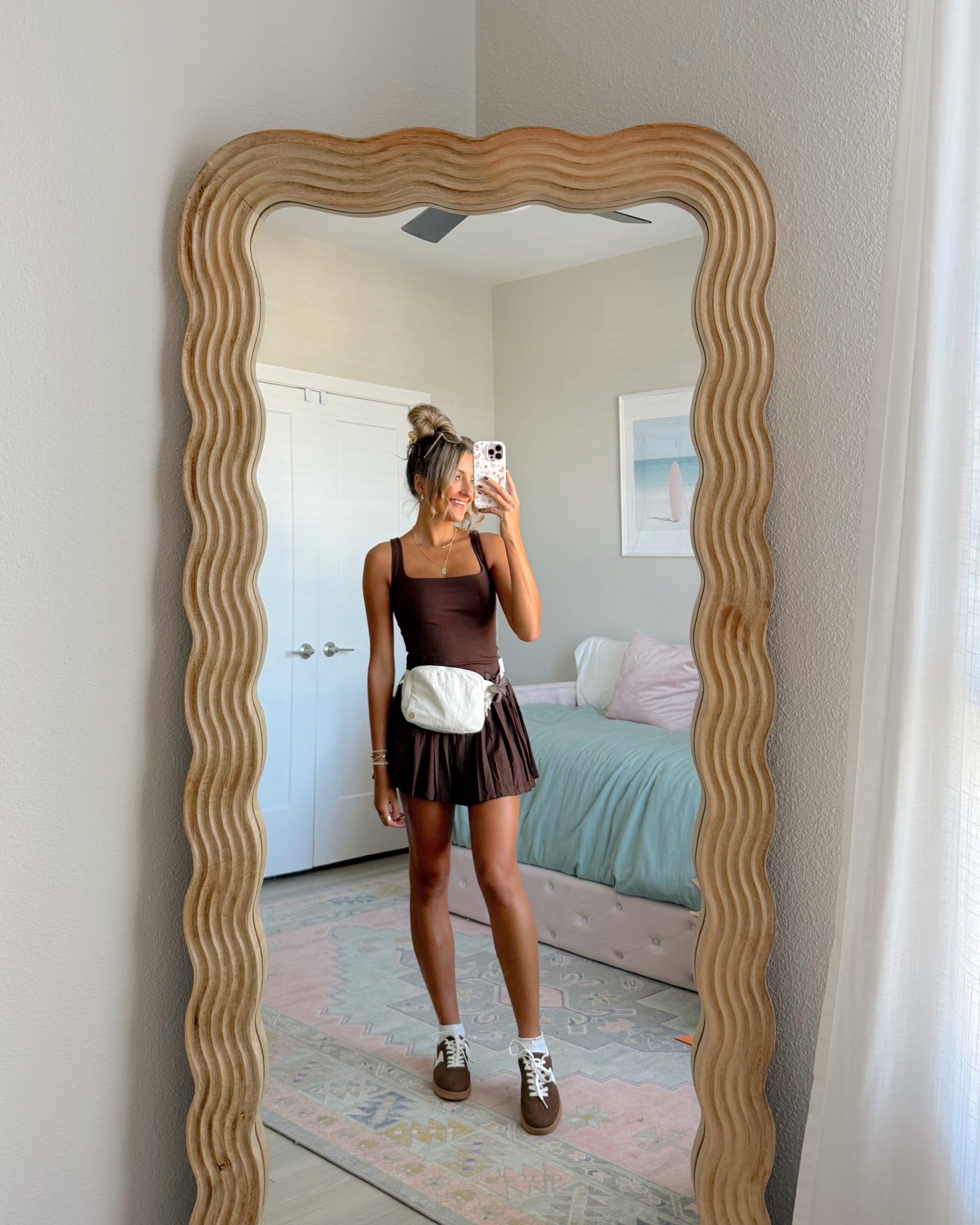 What I wore for a fall Disney day outfit. Amazon workout dress under $50 🤎