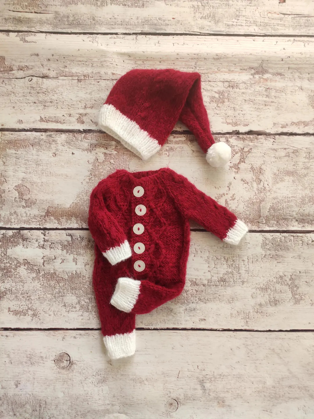 Newborn Baby Christmas Bonnet Outfit Set, Newborn Baby Girl and Boy First Christmas Santa Claus C... | Etsy (US)