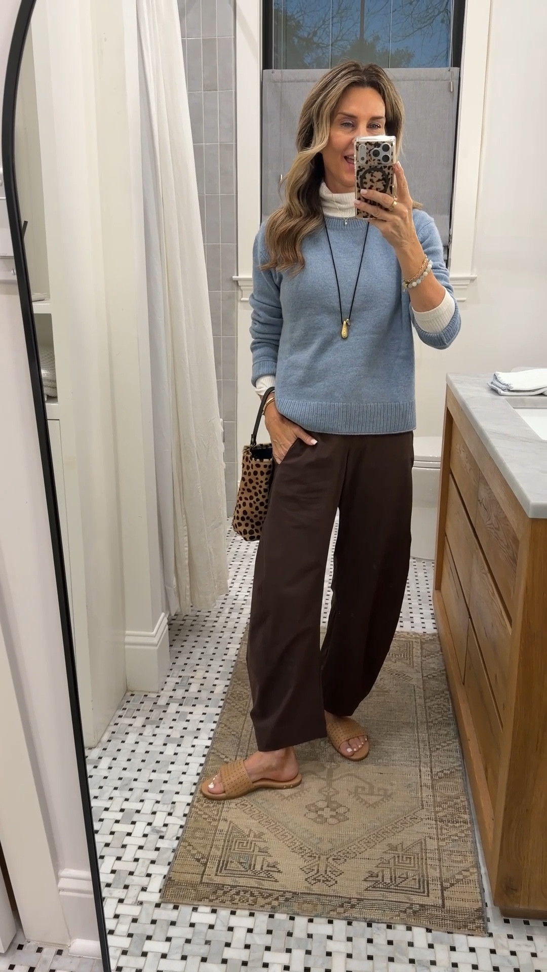 -Quince sweater sz S
-Madewell turtleneck 
-Ruti pants are really all that they say they are! Comfortable thin fabric that flows in a flattering way. Elastic band in back, do not wrinkle. I love them.  I’m 5’6”. Also available in petite.  Wearing a 2 
-Beeks sands with arch support! So amazing and comfortable! I wear 6 1/2 a 7 fits perf! DISCOUNT CODE TAMMY10 
 

#LTKootd #LTKgrwm #LTKOver40