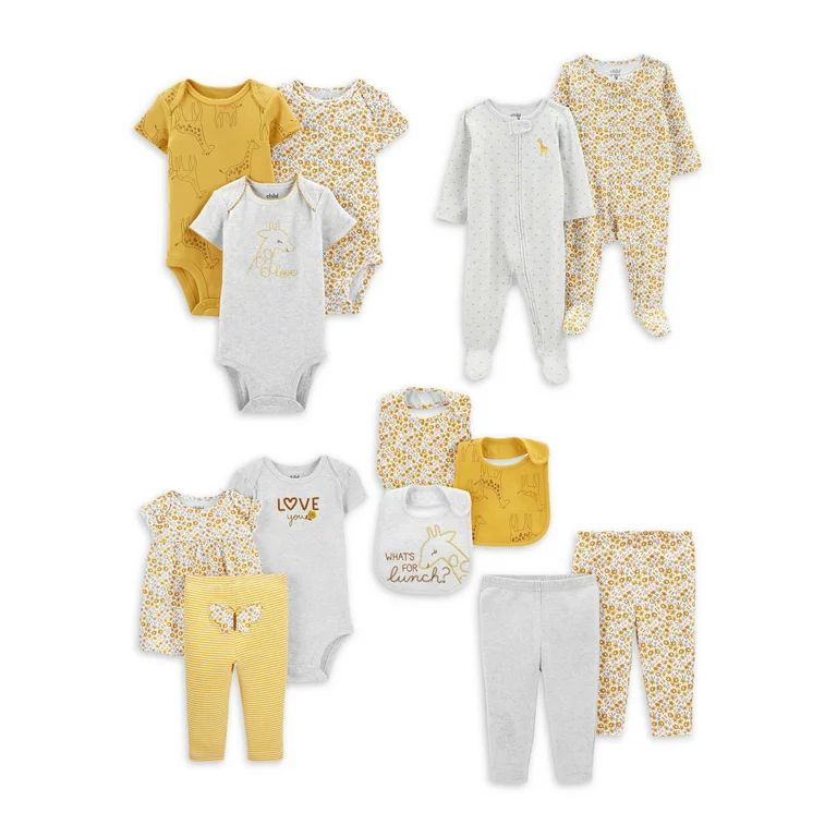 Carter's Child of Mine Baby Girls Short Sleeve Bodysuits, Pants, Outfit Set, Sleep N' Play, & Bib... | Walmart (US)